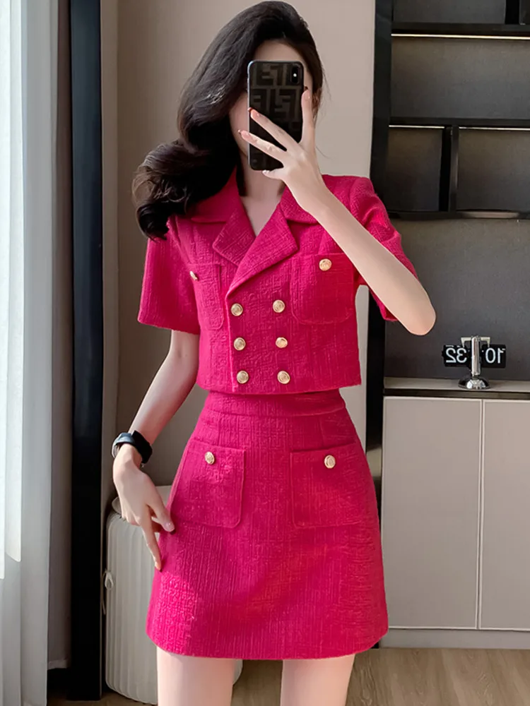 

Small Fragrant Suit Set Skirt For Women's 2024 Summer New French Sweet Spicy Luxury Two Piece Set Lady Elegant Fashion Outfits