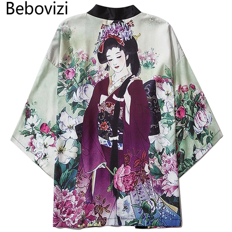 

Bebovizi Casual Women Print Clothes Traditional Kimonos Blusas Fashion Men Japanese Asian Style Beach Yukata 2020 Clothing