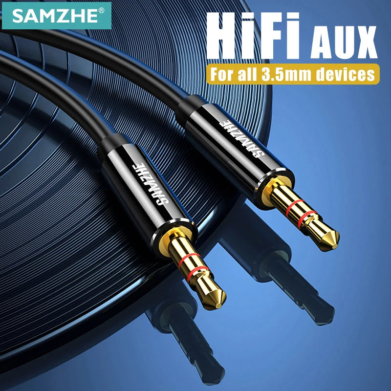 SAMZHE-Cable auxiliar de Audio de 3,5mm, Conector de altavoz de 3,5 MM para auriculares JBL, para coche, Xiaomi Redmi 5 Plus, Oneplus 5t