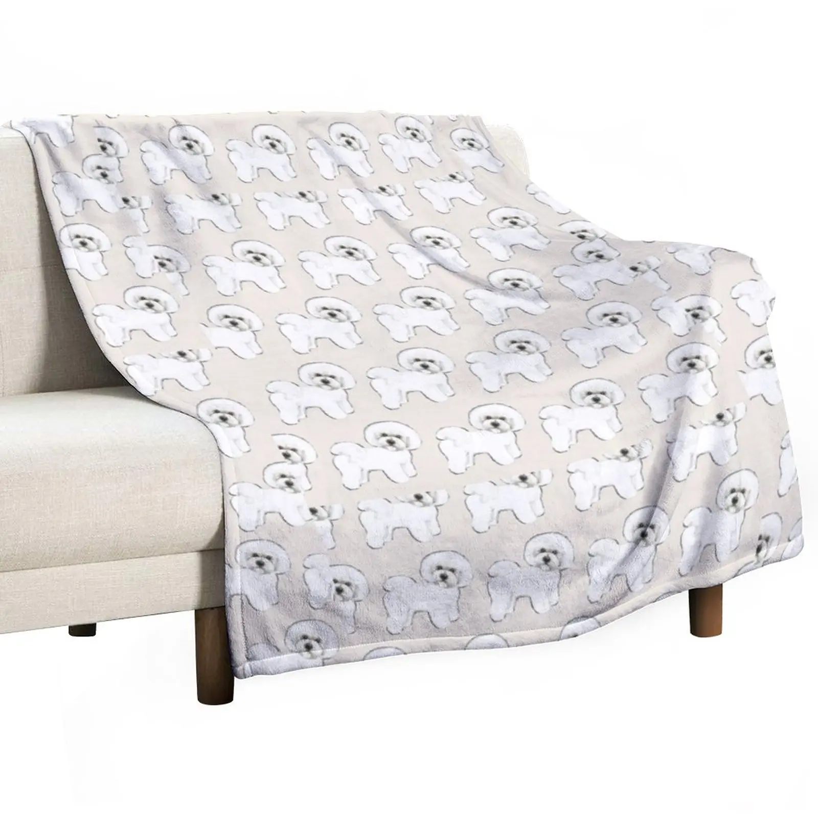 

Bichon Frise on Cream Throw Blanket Summer Bedding Blankets Baby Blanket Sofas Stuffed Blankets