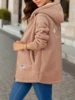 Thickened Fleece-lined Sweatshirt Women's Hooded Top Cardigan Winter Trendy New Style Lamb Wool Jacket 4