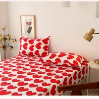 1PC Printed Fitted Sheet Mattress Cover Four Corners With Elastic Band Bed Sheet Bedroom Bedcover (Need Order Pillowcases) 2