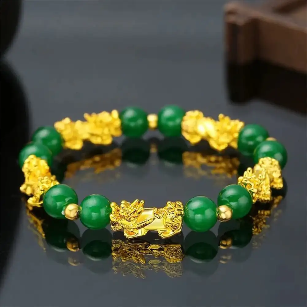 Gold Pixiu Red Agate Transport Evil Spirit Lucky Bracelet Bracelet Feng