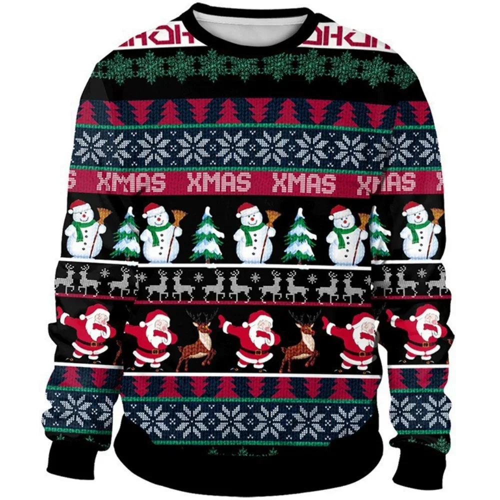 

New Men's Christmas Sweatshirt Santa Claus Graphic Clothing Oversized Long Sleeve Tops Fashionable Men/Women Universal Pullover
