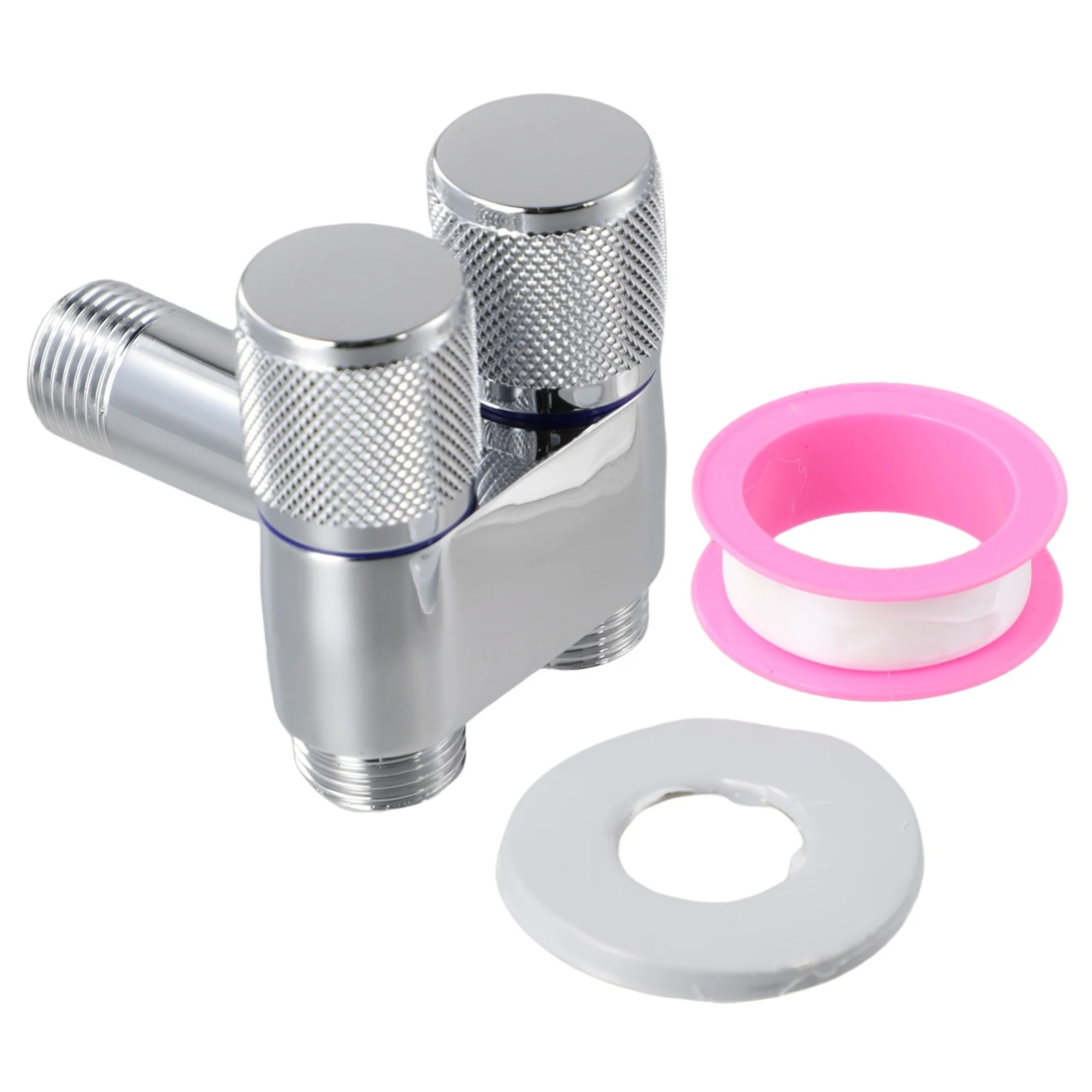 G1/2 1-In-Two Out Double Control Washing Machine Faucet Faucet Rotary Switch Double Control Metal Handle Toilet 2