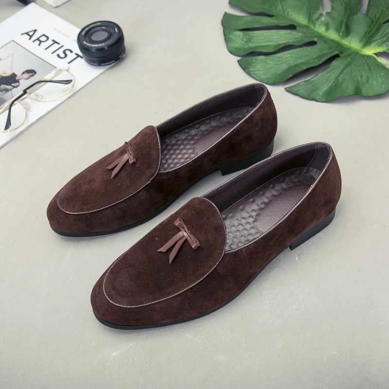 Men's Suede Tassel Loafers Size：38-44 Soft Soled Comfortable Loafers Simple Daily OfficeVersatile Casual Formal Slip on Shoes