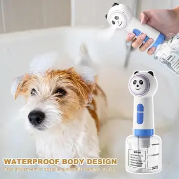 Dog Soap Foamer Shampoo Electric Foaming Frother Dispenser Rechargeable Waterproof Pet Soap & Shampoo Sprayer Pet Bathing Soap 3