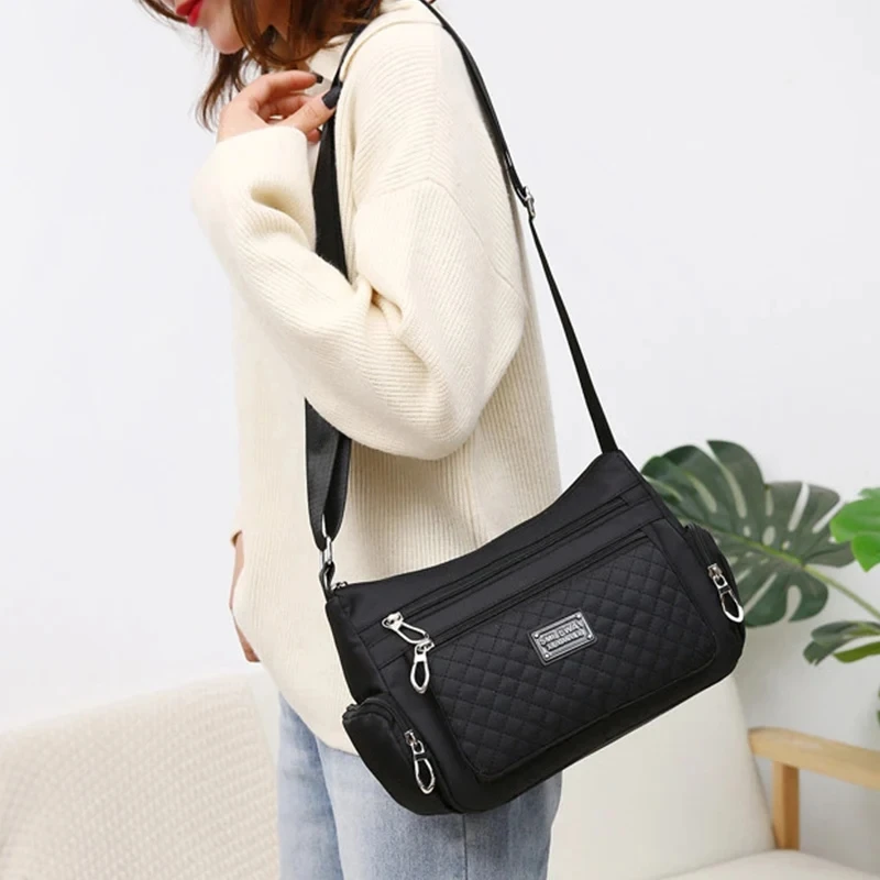 Fashion Multi-pocket Shoulder Women's Bag Waterproof Oxford Crossbody Bag Brand New Messenger Handbag Shopping Mom Tote