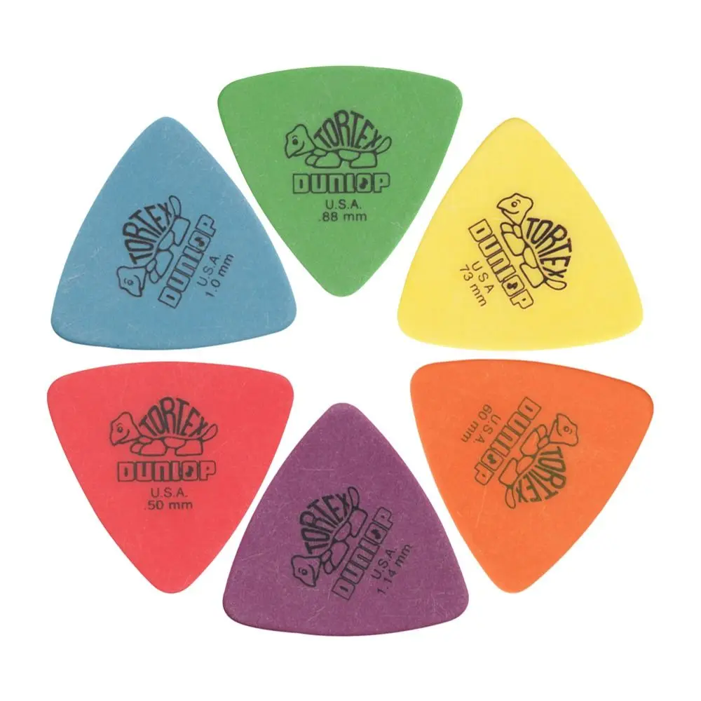 10Pcs Delrin Dunlop Guitar Picks 0.5/0.6/0.73/0.88/1.0/1.14MM Anti-slip Style Electric Guitar Picks Triangle Picks
