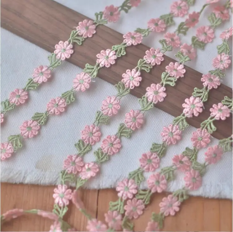 2 Yards Width 1cm Flower Embroidery Lace Applique Trim Water Soluble Flower Lace Trimming DIY Sewing Decor lace ribbon lace fabric lace sewing accessories lace sewing supplies lace accessories lace garment accessories lace decoration clothing craft accessories