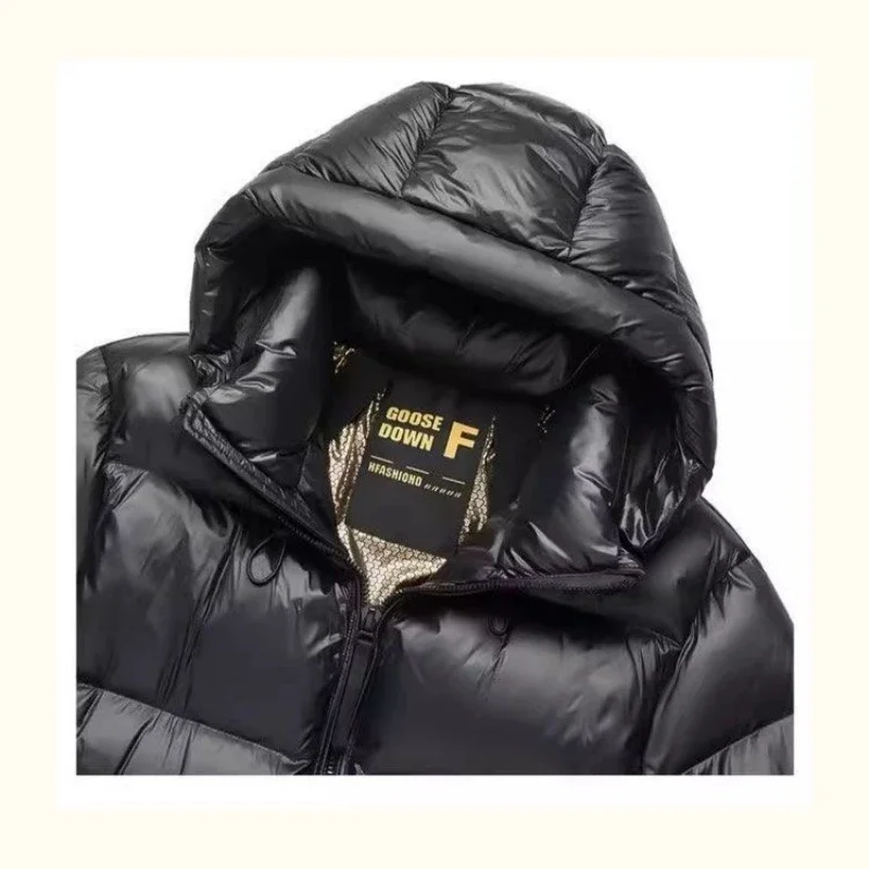 Winter Down Jacket Men Goose Coat For Men Waterproof Fashion Short Puffer Jacket Men Hood Black Luxury Brand Warm Feather Jacket
