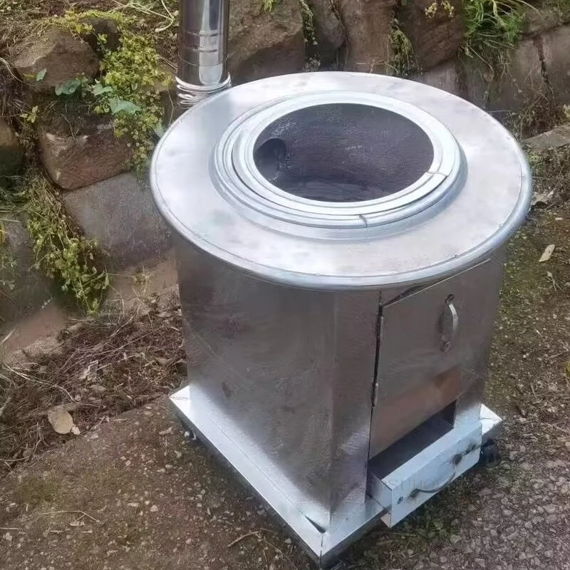 Portable Fire Pits Mobile Small Outdoor Firewood Stove Household Rural Energy-saving Stove Stainless Steel Fire Wood Heater