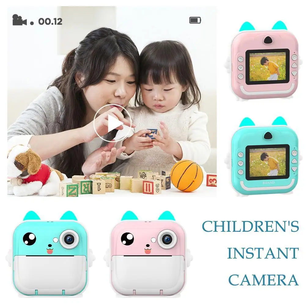 Digital Camera Cute Children's Instant Camera With Printing Paper Kids Video Digital Cameras For Children Instant Maiden Toy Boys Birthday Gift