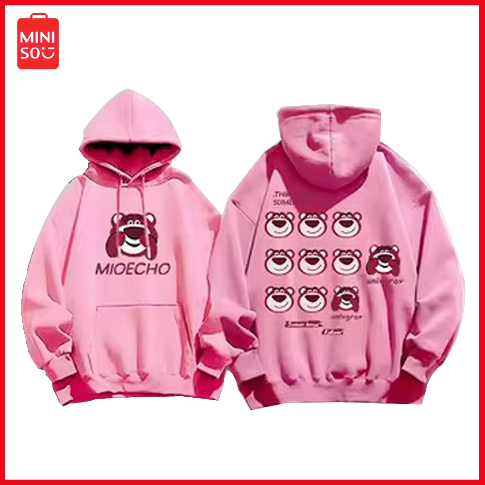 

Miniso Lotso 2023 Autumn Winter New Boy Girl Printed Loose Pullover Shirt Students Cotton Cartoon Hoodie Birthday Christmas