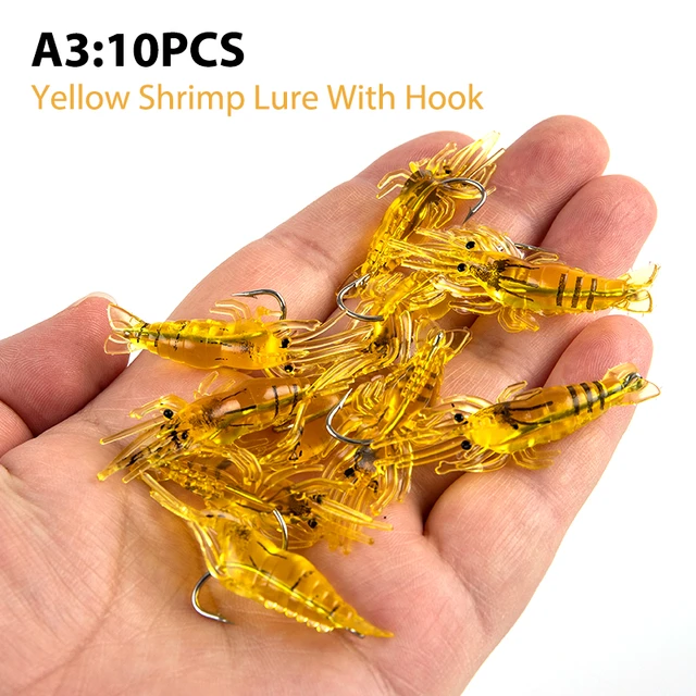 10PCS Artificial Soft Shrimp Lure Worm For Fishing Bait 1.3g/4cm Hook Sharp  Crankbait Lures Silicone Bait