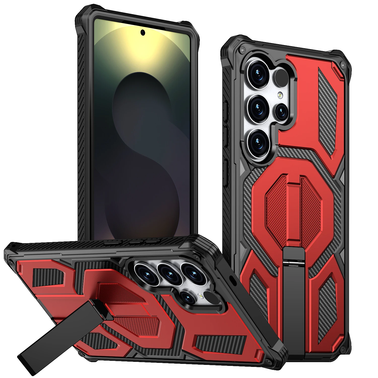 Magnetic Dual Protection Phone Case with Hidden Bracket