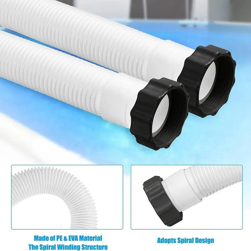 Ground Pool Hose Replacement 1.5 Inch Diameter Swimming Pool Replacement Hose 59 Inch Long Interconnecting Tubes Sand Filters