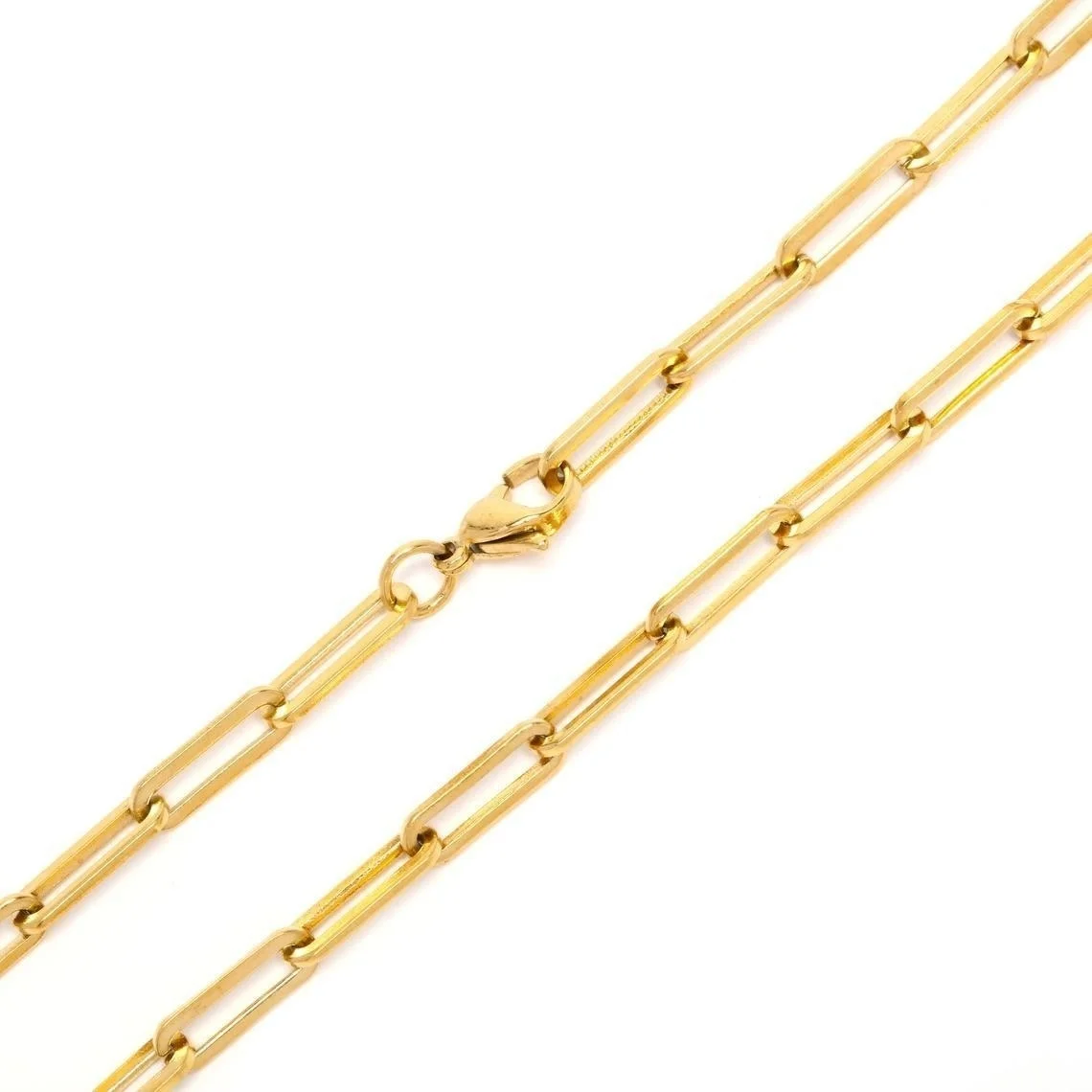2021 Hot Fashion Paperclip Link Chain Women Necklace Stainless Steel Gold Color Chain Necklace For Women Men Jewelry Gift