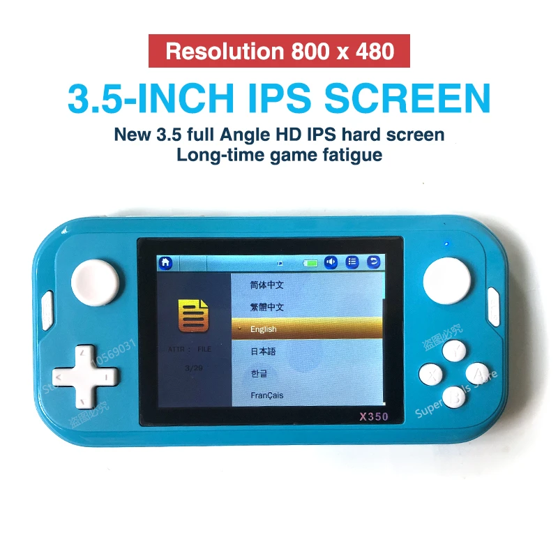 X350 Handheld Video Game Console Built-in 8600 portable Games Console 3.5 inch Screen Display 1200mAh battery Retro Game Player