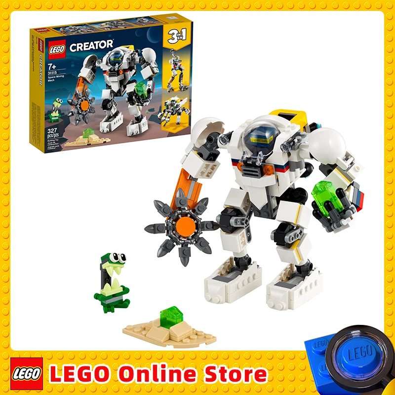 Lego Creator 3-In-1 Space Mining Mech Bambini Building Blocks Giocattoli Per Bambini Compleanno Regalo Di Natale 31115 (327 Pezzi)