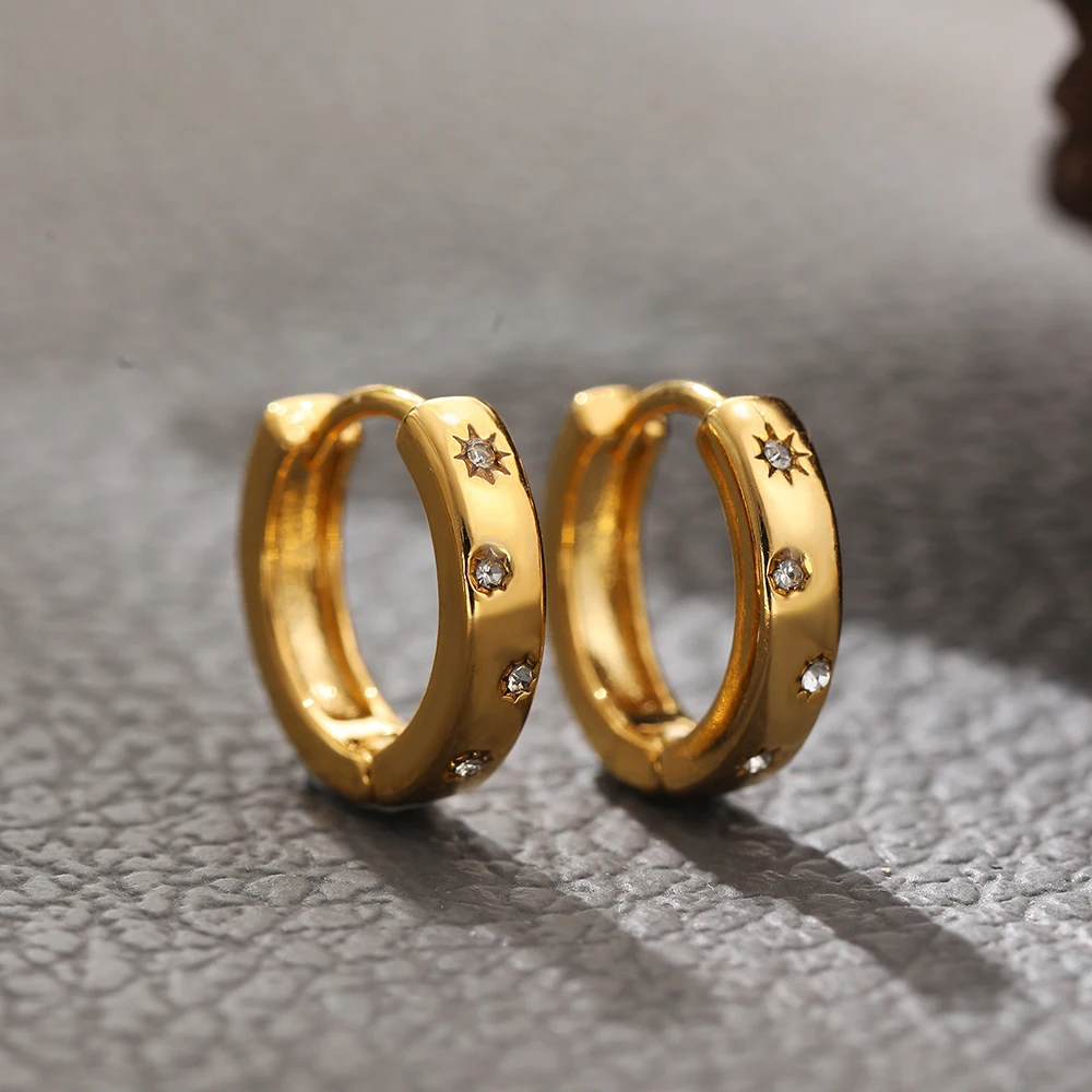 New Fashion CZ Zircon Mini Tiny Hoop Earrings for Women Gold Plated Circle Huggie Hoops Ear Buckle Cartilage Piercing Jewelry 1