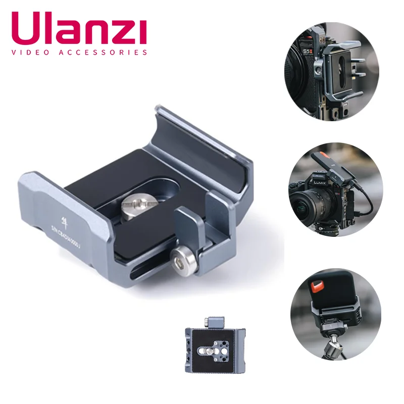 Ulanzi FALCAM Universal Adjustable Metal Holder for SSD with Removable Clamp Interface Cold Shoe 1/4" Screw Hole Holder Camera