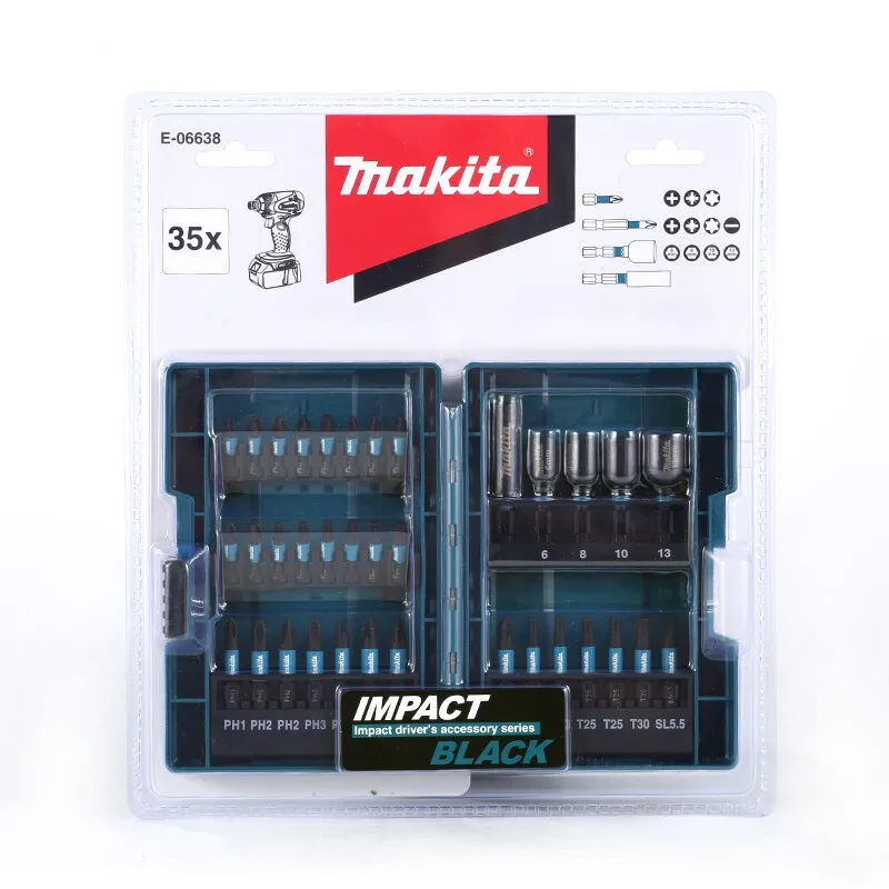 Makita-インパクトドライバービットソケットセット、六角