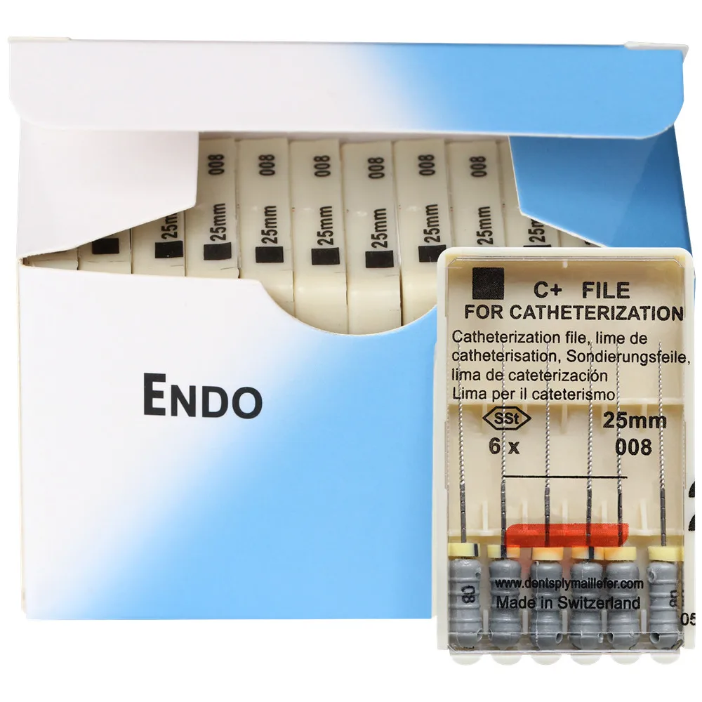 10 Packs Dental C + FILE Para Cateterismo 21/25mm Endo Canal Raiz Arquivos SSt Uso à Mão Produtos de Odontologia Endodôntica Instrumento