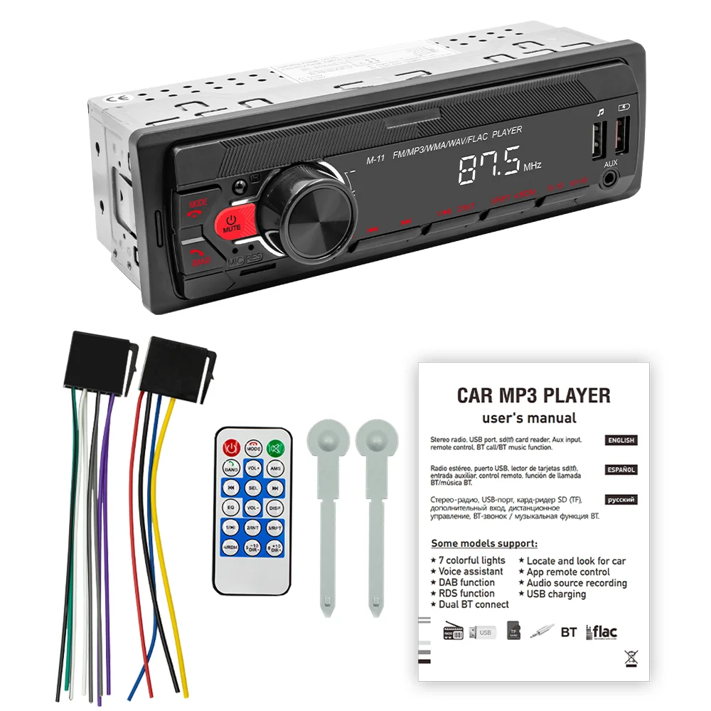 Car Radio Stereo Player Digital Bluetooth MP3 FM with AUX Input