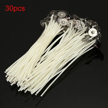 30pcs Candle Wicks Cotton Core Smokeless Wax Pure Cotton Core Pre Waxed W/ Sustainers For Candle Making DIY 30x10cm 1