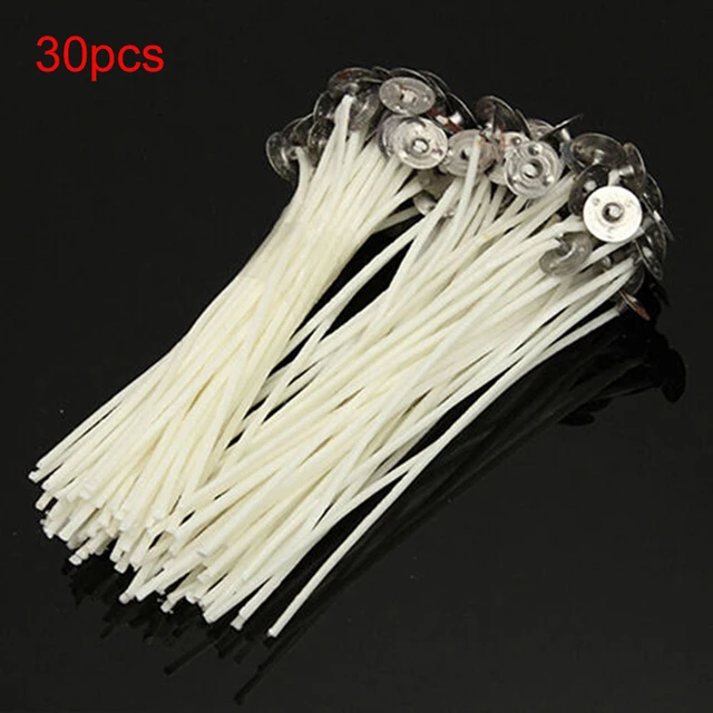 30pcs Candle Wicks Cotton Core Smokeless Wax Pure Cotton Core Pre Waxed W/ Sustainers For Candle Making DIY 30x10cm 1
