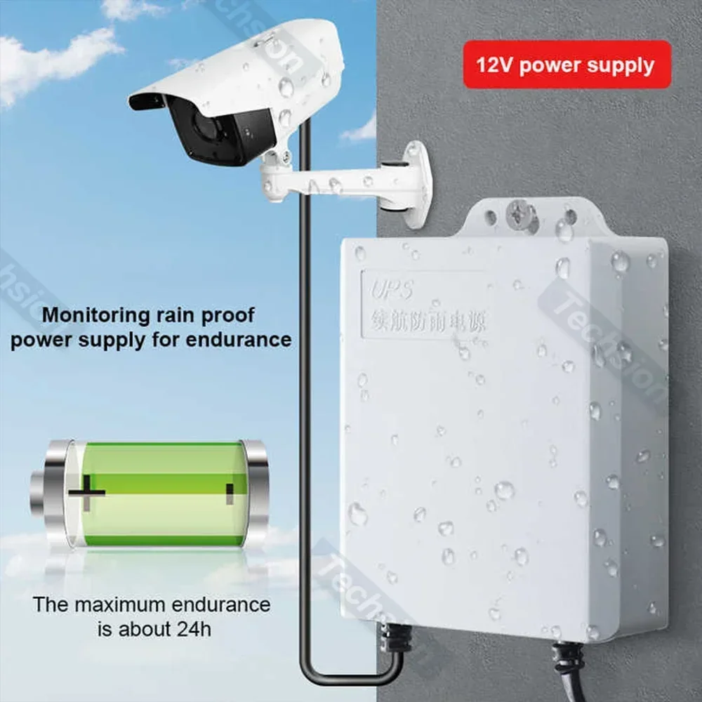 Outdoor Dual 12V 2A Output UPS Monitoring Power Outage Endurance Power Supply 5400 MAh Built-in Battery CCTV 24H Working System 3