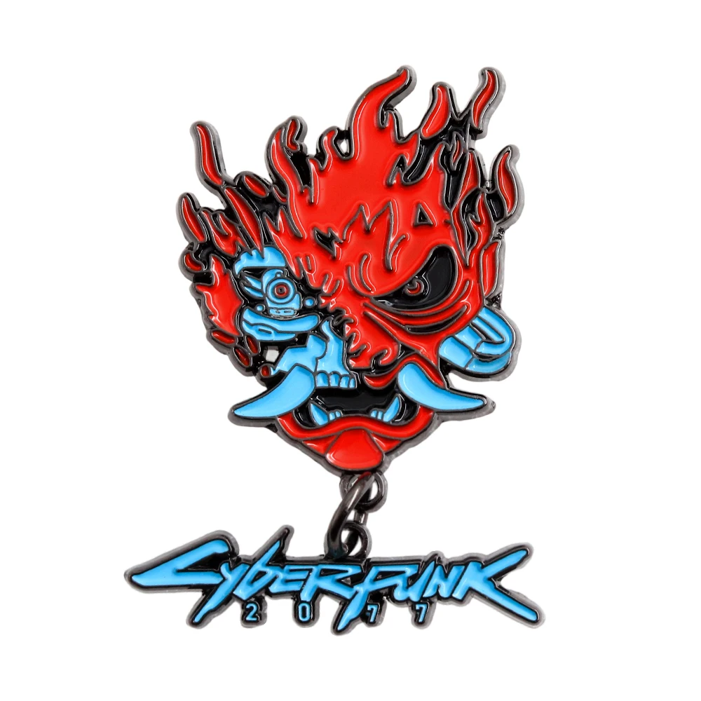 Punk 2077 Schädel Kopf Tanz Emaille Brosche Retro Abenteuer Kampf Spiel Logo Anstecknadel Anhänger Fans Geschenk Abzeichen Zubehör Sammlung – Detail 5