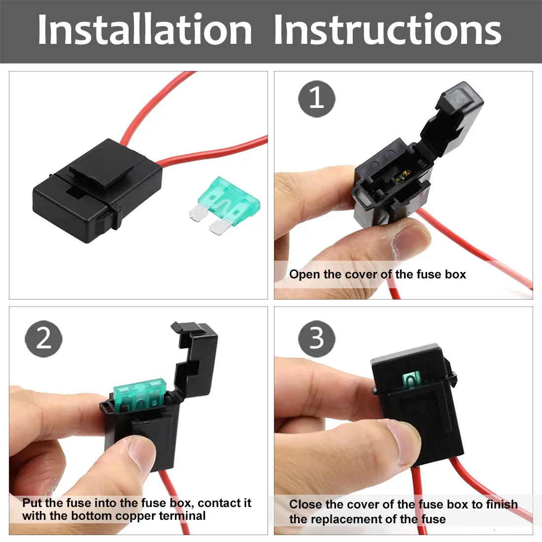 X Autohaux Auto 30A Fuse Holder with Crimp Terminal In-line AWG Wire Copper DC 12V Power Car Fuse Blade With Connector Parts fuse holder,fuse box holder