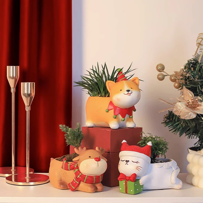 

Christmas Meaty Flower Pot Creative Personality Cute Cartoon Small Animal Balcony Decoration Pot Plant Green Plant Pot