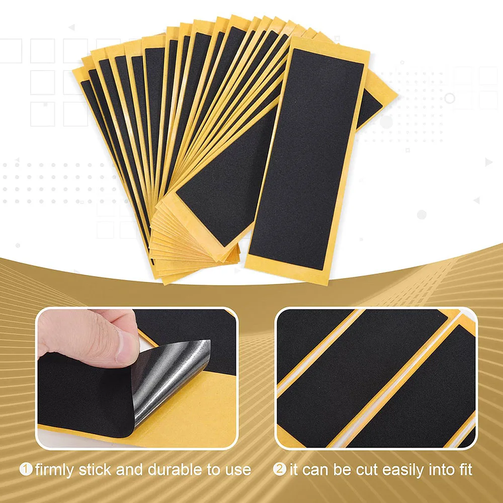 블랙 지판 데크 언컷 테이프 스티커, 폼 그립 테이프 스티커, 38mm x 110mm, 20 개/로트