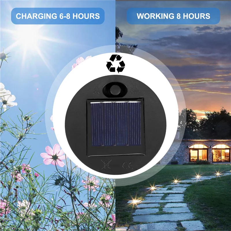 교체용 태양광 조명 상단, 야외 행잉 랜턴, 원형 태양광 조명 부품, 방수, 4 개