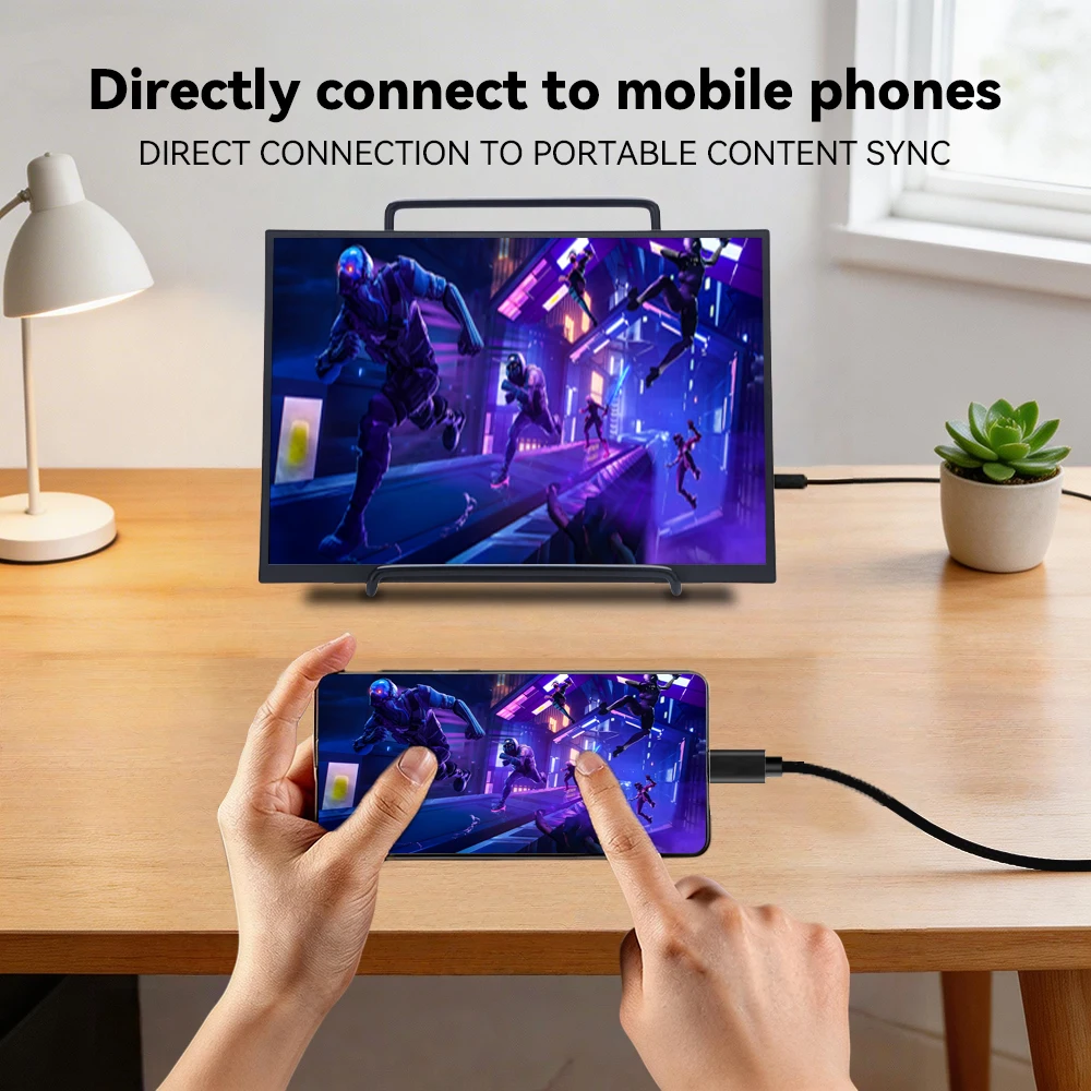 SOYO 10.5인치 초슬림 휴대용 모니터, 1920x1280 IPS, 100%RGB 스탠드 + 스피커, Type-C/Full USB-C/미니 HDMI PC 여행용 게이밍
