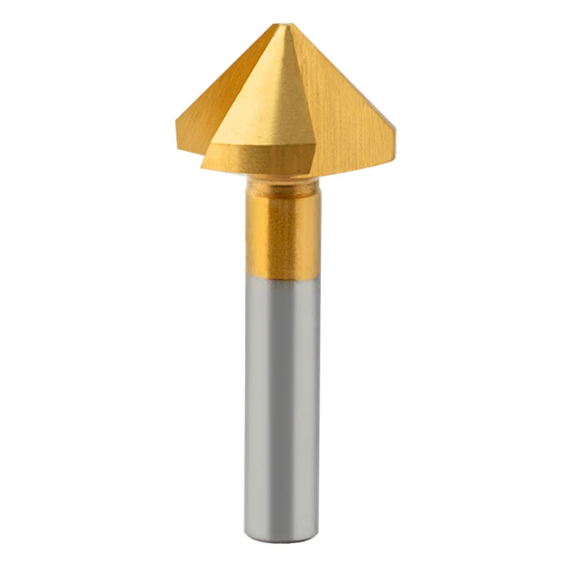 HSS With Cobalt Chamfering Knife Titanium-plated 90 Degrees Single-edged Three-flute Countersink Hole Deburring Trimmer Chamfer countersink deburring trimmer