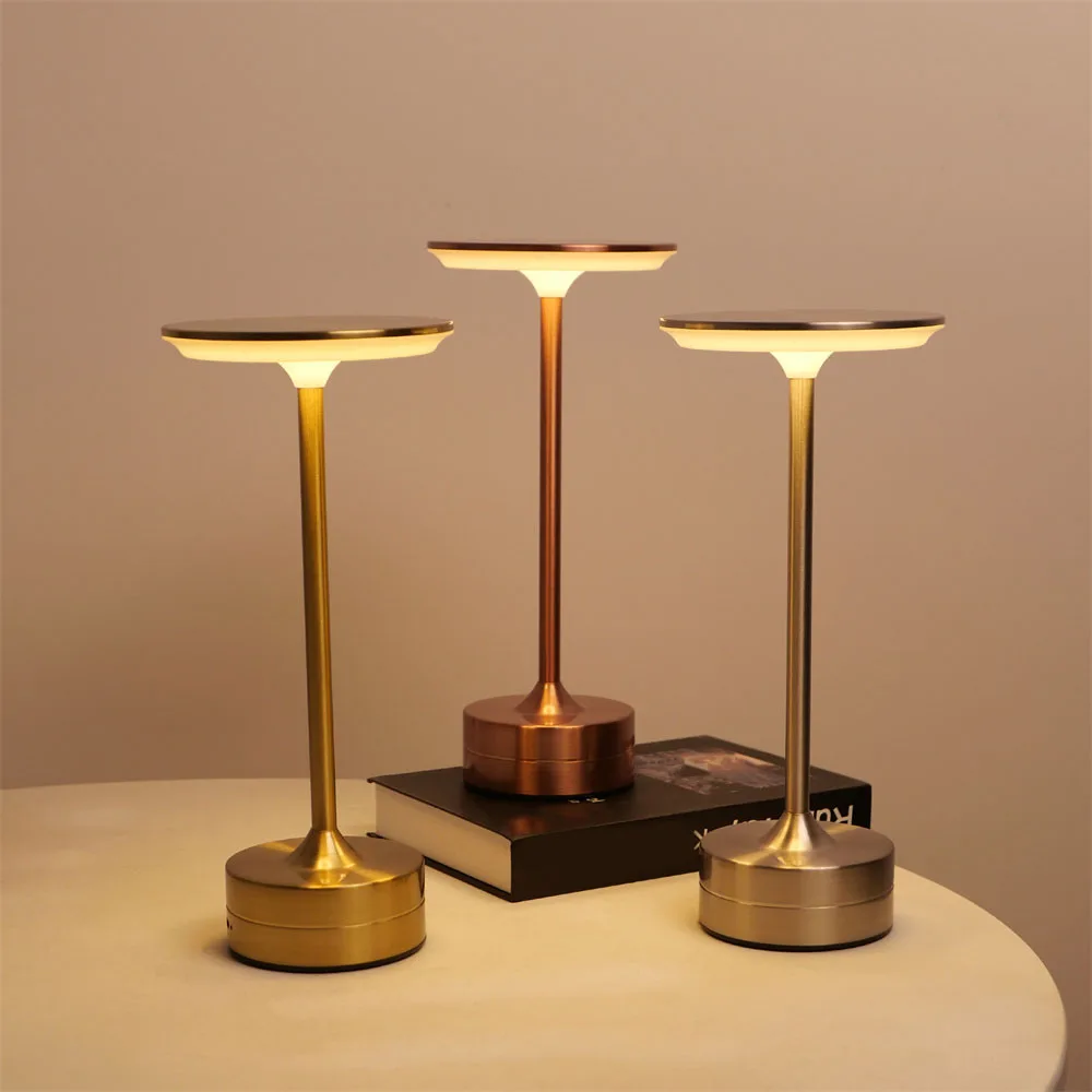 Rechargeable Table Lamp Touch Sensor Desktop LED Night Light Wireless Reading Lamp For Restaurant Hotel Bar Bedroom Decor Light 6