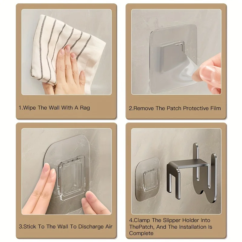 2pcs Bathroom Slipper Rack, Shoe Storage Behind The Toilet Door, Hanging Draining Rack, Storage Artifact, Bathroom Accessories