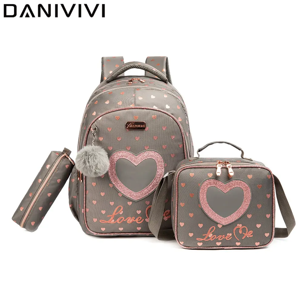 

New Backpacks for Students School Bags for Girls Large Capacity Backpack with Lunch Bag Pencil Bag Mochila Infantil Menina 2023