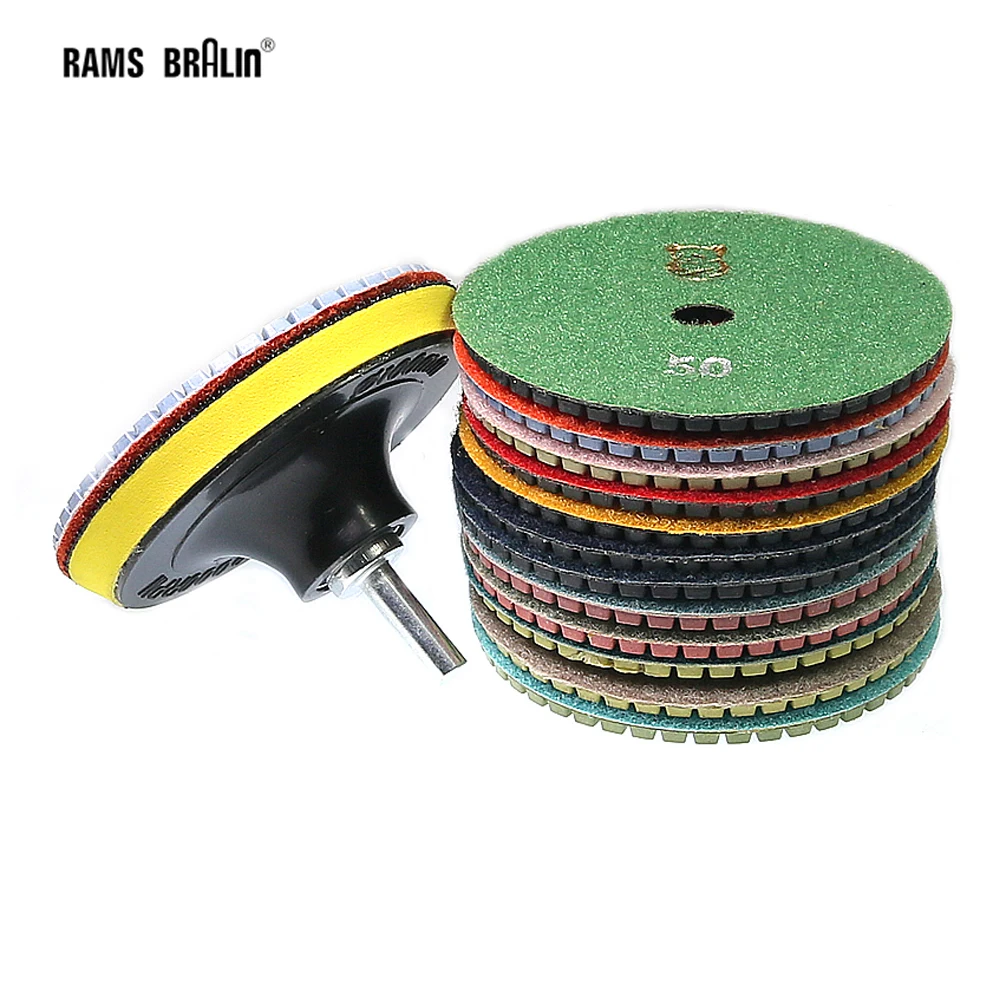 4" 100 mm hochwertige, flexible Polierpads, nasse Schleifscheibe für Marmor, Stein, Glas, Keramik