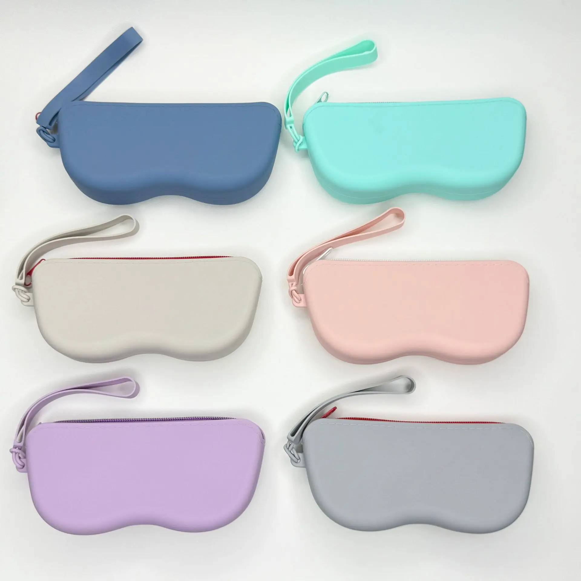 Soft Silicone Glasses Case Zipper Compact Travel Eyewear Pouch for Sunglases Glasses Cosmetics Lightweight Dustproof Storage Bag