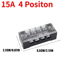 Enhanced Power Wire Connector - Dual Row Strip Barrier Terminal Block with Screw Connection and Multiple Position Options - 3PCS (15A  4 Positon)
