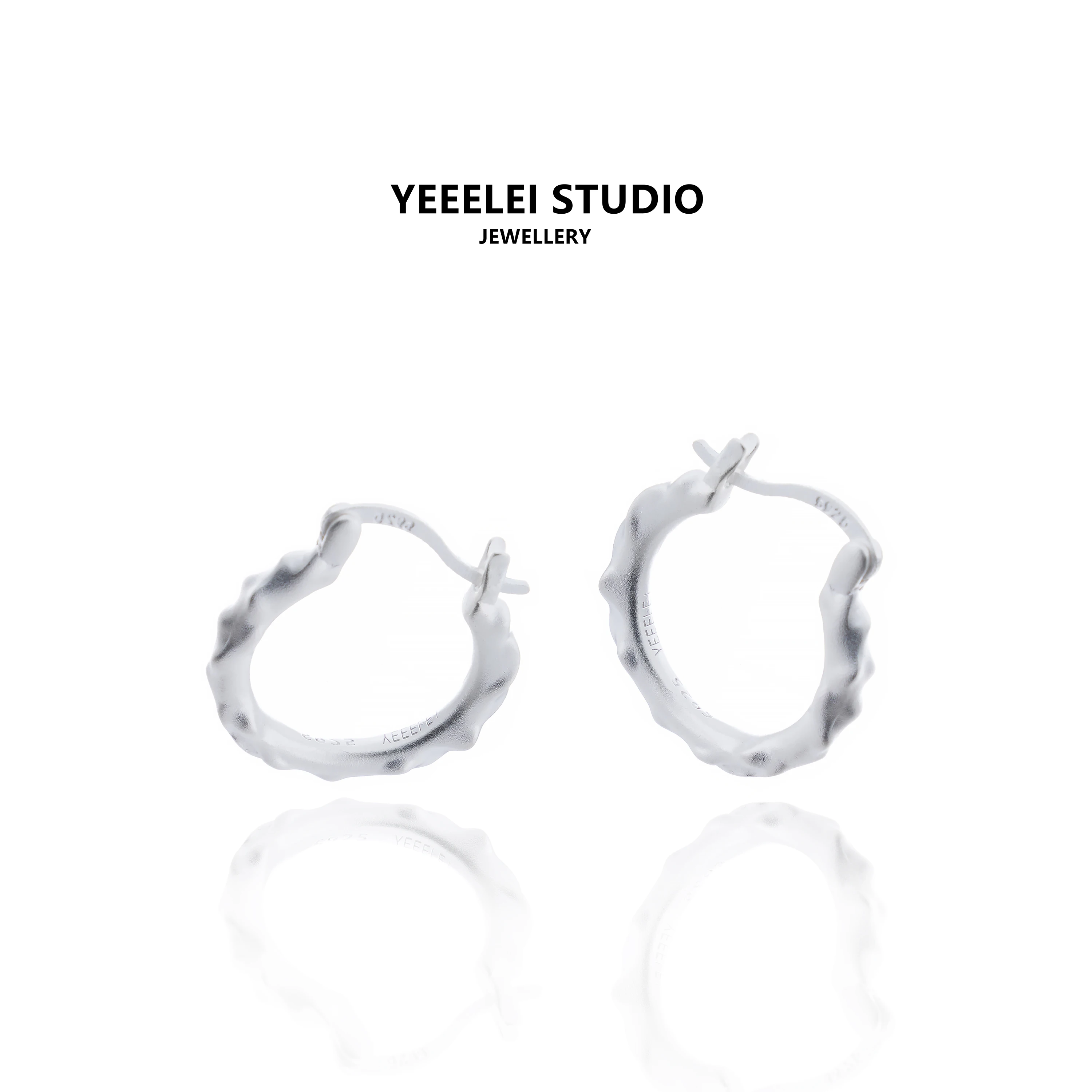 

YEEELEI Pure Silver Matte Texture Earrings, Female Unique Original Design, Advanced Versatile Earrings, Ear Buckles