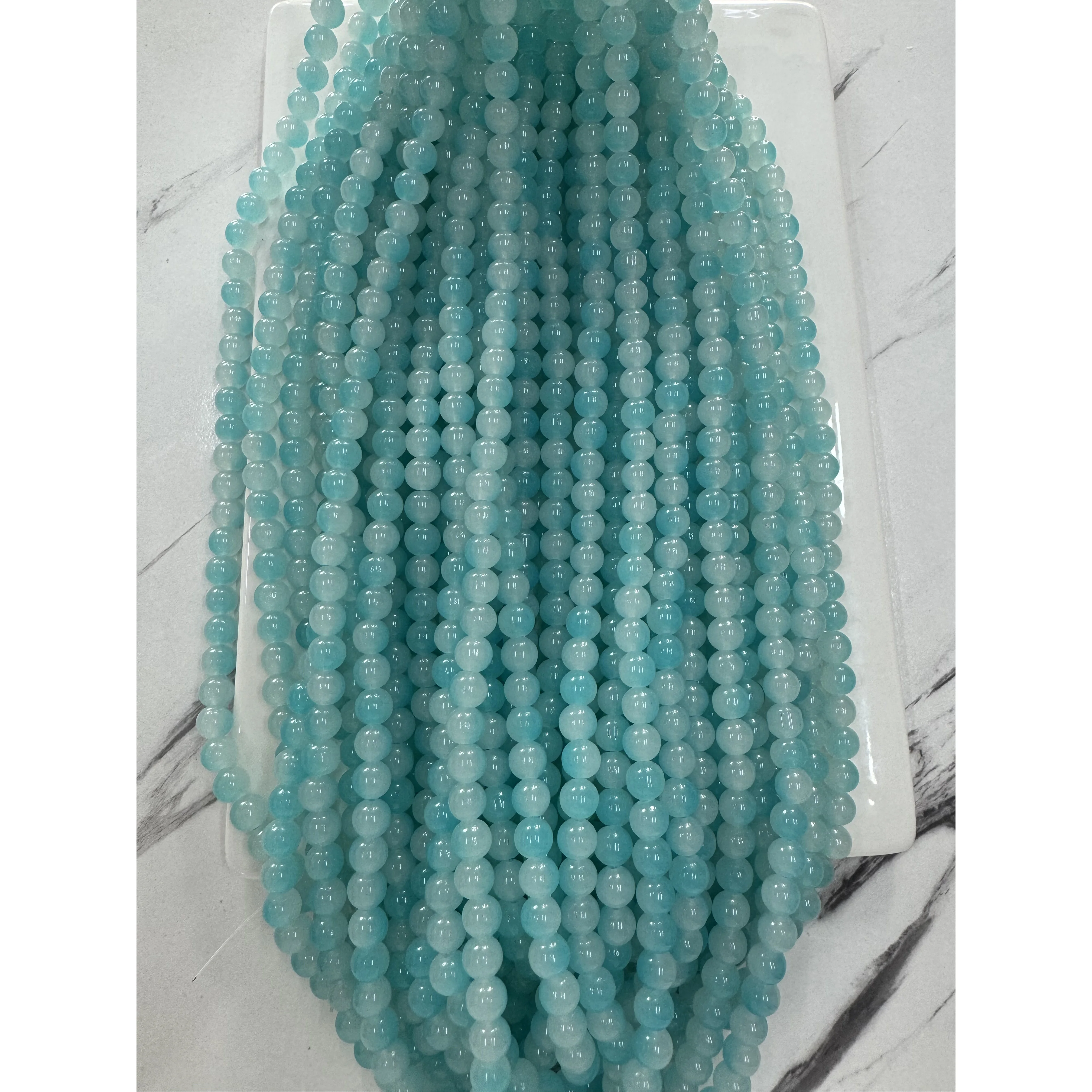 10Strands Imitated Jade Opaque Glass beads Round Loose Beads for Jewelry Making DIY 80PCS/Strands