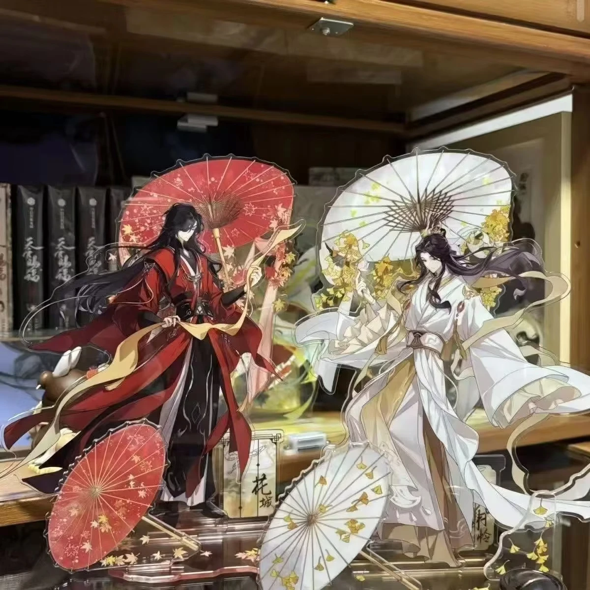 2 Stück Tian Guan Ci Fu Ring Heaven Official’s Blessing Hua Cheng Xie Lian Cosplay-Ständer, Acrylfigur, stehende Schreibtischdekoration