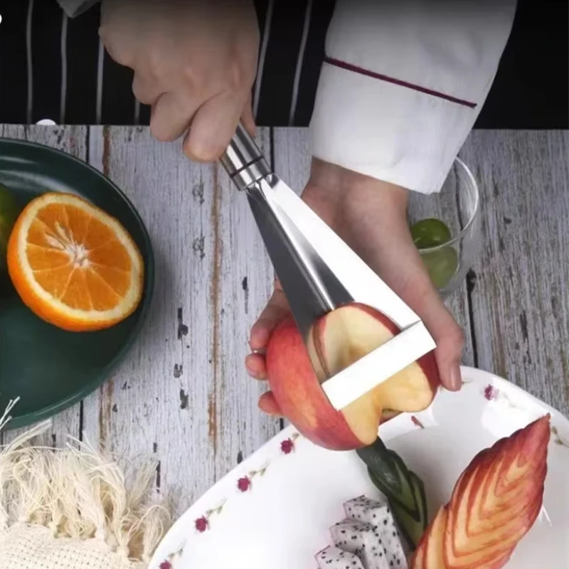 Stainless Steel Anti Slip Fruit Carving Knife Platter Decoration Vegetable Cutting Slicer Triangular Kitchen Food Carve Tool kitchen knife vegetable slicer fruit slicer fruit knife vegetable cutter food slicer potato slicer apple slicer apple cutter