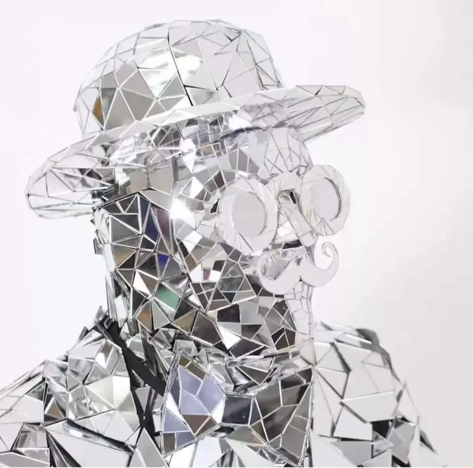 Vestito Da Uomo Argento Oro Specchio Robot Suit Party Show Cool Machine Costume Stage Laser Dance Costume